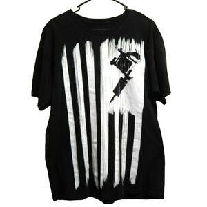 Steadfast Brand Mens Large Tattoo US Flag Short Sleeve 100% Cotton Tee Shirt